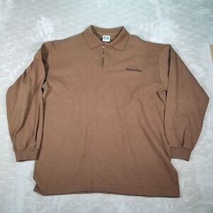VTG Budweiser Long Sleeve Polo Uniform Shirt USA Made Sz Large Embroidered Brown